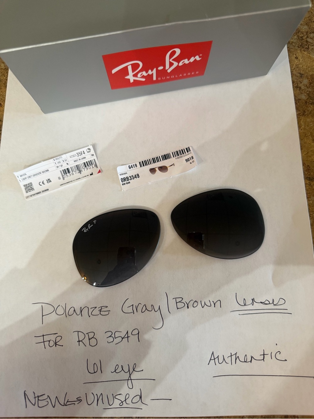 Ray-Ban Polarized Gray Replacement Lenses for Men